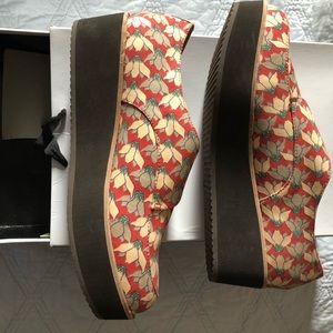 Bass Rachel Antonoff Red Fleur Platforms